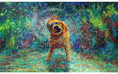 abstract dog painting HD pints on canvas unframed 3D Poster - total home  posters - Animation & Cartoons posters in India - Buy art, film, design,  movie, music, nature and educational paintings/wallpapers