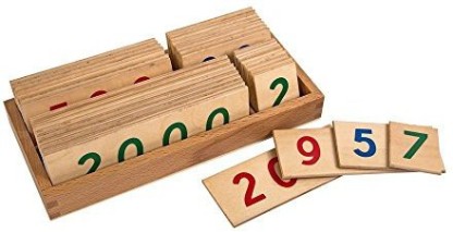1-1000 Montessori Math Wooden Nmuber Cards w/ Box Early Educational Toys 