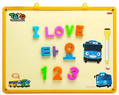 Generic The Little Bus Tayo Magnetic Whiteboard With 65 Korean English Alphabet Letters Numbers Tayo Magnet Letters Board Set Price In India Buy Generic The Little Bus Tayo Magnetic