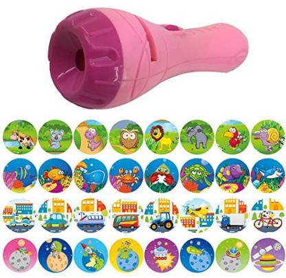 4 temas para 32 imágenes Baby Bedtime Story Toys Starter Story Proyector para linterna Baby Flashlight Toys Proyector para niños 