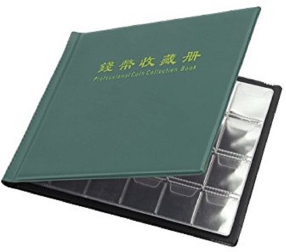 1ps Money Penny Album Book Collecting 120 Coin Holder Black 