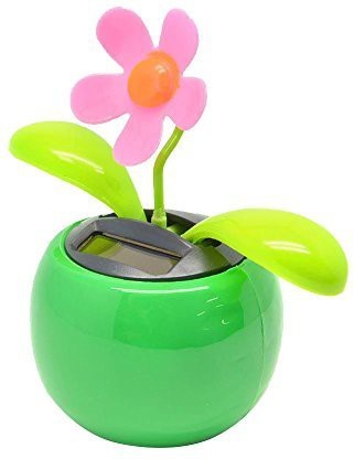 1X Home Car Flowerpot Solar Power Flip Flap Flower Plant Swing Auto Dance Toy BE 