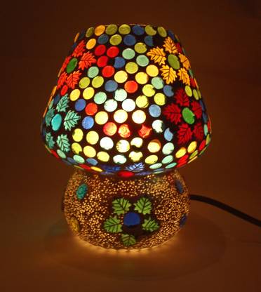 Susajjitdecor Lovely Night Lamp With Beautiful Mosaic Work Colorful Shade For Corner Side Tables In India Colorful Lamp Shade, Colorful Lamp Shade
