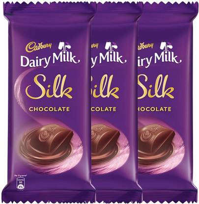 Cadbury Dairy Milk Silk 150g Pack Of 3 Bars Price In India Buy Cadbury Dairy Milk Silk 150g Pack Of 3 Bars Online At Flipkart Com