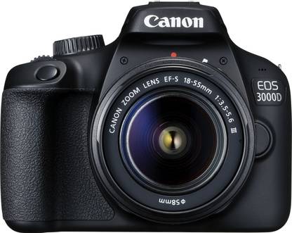 Canon EOS 3000D DSLR Camera Single Kit with 18-55 lens (16 GB Memory Card & Carry Case)  (Black) thumbnail