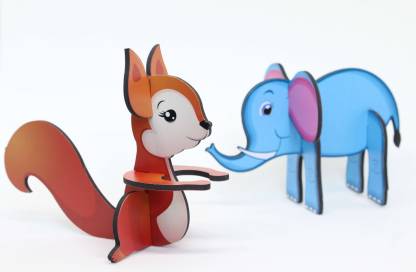 Minikin Elephant and Squirrel 3D DIY Puzzle+Story - Elephant and Squirrel  3D DIY Puzzle+Story . Buy Elephant, Squirrel toys in India. shop for  Minikin products in India. 
