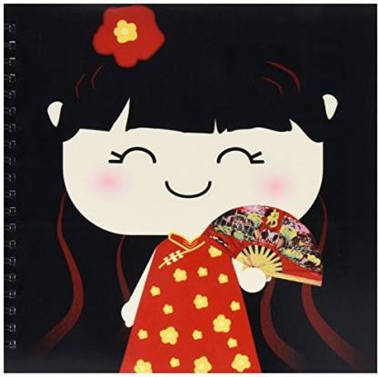 3dRose Cute Kawaii Cartoon Japanese Chinese Girl Doll in Traditional Red  Gold Dress and Fan-Japan China-Memory Book, 12 by 12-Inch - Cute Kawaii  Cartoon Japanese Chinese Girl Doll in Traditional Red Gold