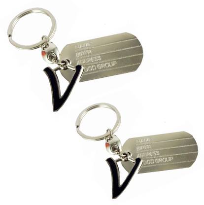 Pen and Keyring gift set in silver tin letter /"B/"