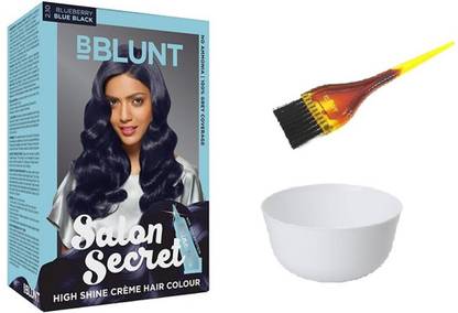 BBlunt Salon Secret High Shine Crème Hair Color ( Blueberry Blue Black) With 1 Mixing Bowl & Dyeing Brush Price in India - Buy BBlunt Salon Secret High Shine Crème Hair Color ( BBlunt Salon Secret High Shine Crème Hair Color ( Blueberry Blue Black) With 1 Mixing Bowl & Dyeing Brush Price in India - Buy BBlunt Salon Secret High Shine Crème Hair Color (