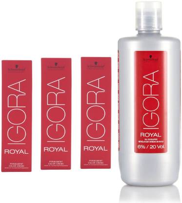 Schwarzkopf Igora Royal Permanent Color Creme 7 65 Medium Blonde Chocolate Gold 3 Tube 60ml Igora Oil Developer 1000 Ml Price In India Buy Schwarzkopf Igora Royal Permanent Color Creme 7 65 Medium Blonde