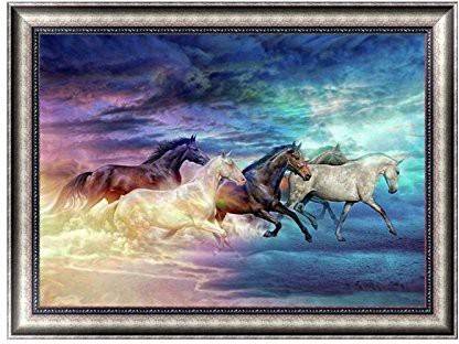 Diamond 5D Plated Painting Embroidery White Horse Picture Decoration~LY