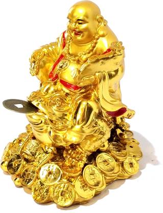 Shivoham Creations Exclusive Feng Shui Laughing Buddha on Frog medium  statue ( inches), Happy Man for good luck, wealth, prosperity at home,  office Decorative Showpiece  cm Price in India -