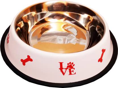 Petshop7 Regular Anti Skid Dog Food Bowl Dog Bowl 1600ml White Large Round Stainless Steel Pet Bowl Price In India Buy Petshop7 Regular Anti Skid Dog Food Bowl Dog