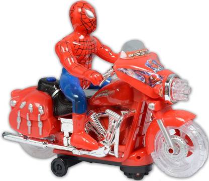 IndusBay Spider Man Bike Motorcycle toy with Action Figure Light and sound  Effect - Spider Man Bike Motorcycle toy with Action Figure Light and sound  Effect . Buy SpiderMan toys in India.