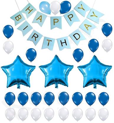 Theme My Party blue Birthday Decoration Kit Blue Price in India - Buy