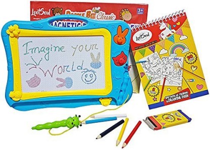 Magnetic Magna Drawing Doodle Board Erasable Doodle Board for Boys and Girls 2 Water Coloring Books for toddlers Travel Size Doodle Pad Helps Your Kids Write & Sketch by LootSoul 