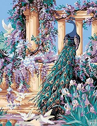 Generic Mailingart Paint By Numbers Kits For Adults Kids With Wooden Frame Peacock And Pigeon Mailingart Paint By Numbers Kits For Adults Kids With Wooden Frame Peacock And Pigeon