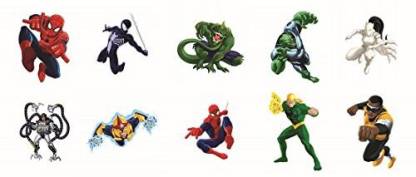 Generic Marvel Ultimate Spider-man Temporary Tattoos Full Set of 10 pcs  (Includes Spiderman, Powerman, Venom, White Tiger Nova and more) - Marvel  Ultimate Spider-man Temporary Tattoos Full Set of 10 pcs (Includes