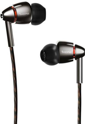 1More Quad Driver High-Resolution Certified Earphones with MIC & Volume Rockers Wired Headset