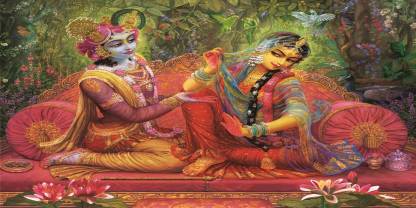 Animated Radha Krishna Wall Art Picture Canvas Painting Home Decor Wall  Pictures for Living Room No