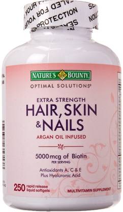 Nature's Bounty Hair, Skin & Nails Extra Strenght 250 softgels Price in  India - Buy Nature's Bounty Hair, Skin & Nails Extra Strenght 250 softgels  online at 