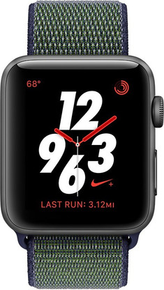 space grey aluminium case with black nike sport loop