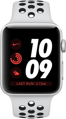 apple watch series 3 nike  38mm silver aluminium case gps