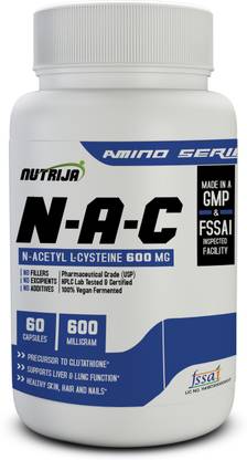 nutrija n acetyl cysteine nac 600 mg 60 veg capsules