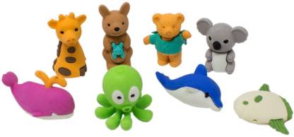  | Tootpado Collectible Animal Erasers Set (Pack of 8) -  (8SST11) - Return Gifts Novelty Erasers Non-Toxic Eraser - Erasers