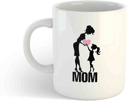 iKraft Mom & Daughter Cute love Cartoon Printed CoffeeMug, Daughter Give  Hearts to Mom, Best Gift