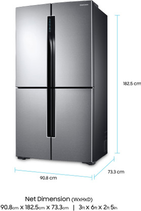 how wide is a double door fridge