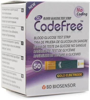 Codefree Blood Glucose 50 test strips Fresh Lot 50 Glucometer Strips ...