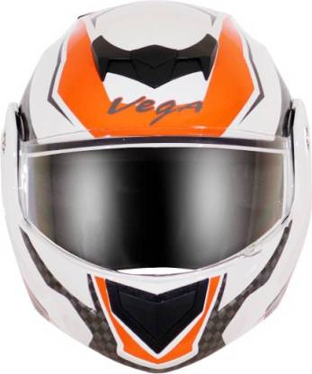 VEGA Crux flip up camo white with orange Motorbike Helmet