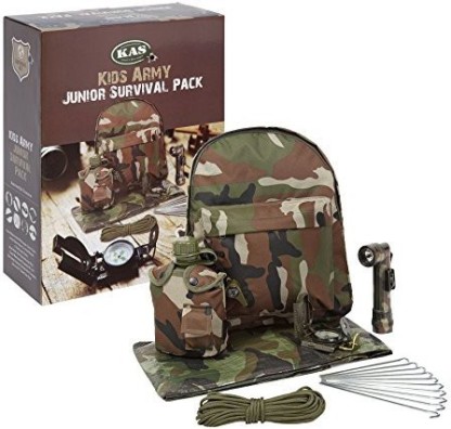 KIDS MEGA ARMY GIFT TIN FULLY LOADED CAMO BOYS SOLDIER VEST WHISTLE TORCH CARDS 