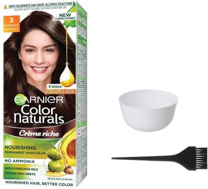 GARNIER Color Naturals Hair Color (Darkest Brown No. 3) + 1 Mixing Bowl + 1 Dyeing Brush Price in India - Buy GARNIER Color Naturals Hair Color (Darkest Brown No. 3) + GARNIER Color Naturals Hair Color (Darkest Brown No. 3) + 1 Mixing Bowl + 1 Dyeing Brush Price in India - Buy GARNIER Color Naturals Hair Color (Darkest Brown No. 3) +