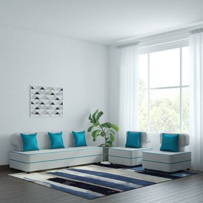Bharat Lifestyle Butterfly Leatherette 3 1 1 White Blue Sofa Set Price In India Buy Bharat Lifestyle Butterfly Leatherette 3 1 1 White Blue Sofa Set Online At Flipkart Com