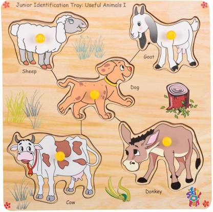 SKILLOFUN Junior Identification Tray Useful Animals I - Junior  Identification Tray Useful Animals I . Buy Sheep, Goat, Dog, Cow, Donkey  toys in India. shop for SKILLOFUN products in India. Toys for