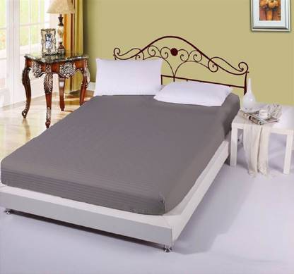 AVI 300 TC Cotton Single Striped Fitted (Elastic) Bedsheet