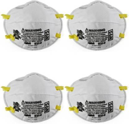 3M Particulate Respirator 8210, N95 Mask, NIOSH Approved (Pack of 4)  (Free Size, Pack of 1)