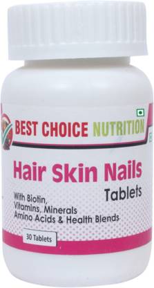 BEST CHOICE NUTRITION Hair, Skin & Nails Complete MultiVitamin With Amino  Acids and Biotin Useful for Hairfall, Hair Loss supports hair growth,  glowing skin and strong nail Price in India - Buy