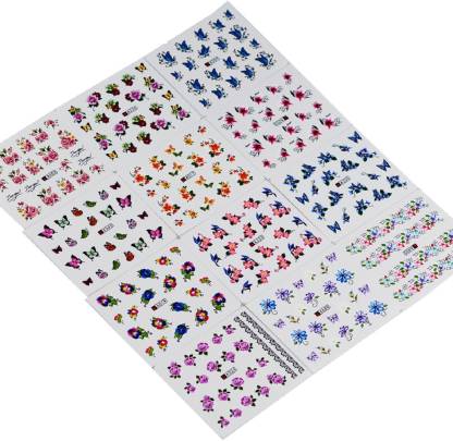 BORN PRETTY 50 Sheets Nail Stickers Mixed Designs Water Transfer Nail Art Sticker Flower Watermark Decals DIY Decoration For Beauty Nail Tools