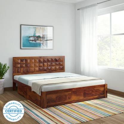 Induscraft Antilia Sheesham Solid Wood King Drawer Bed