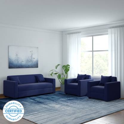Westido Lowkey Beige Fabric 3 1 1 Navy Blue Sofa Set Price In India Buy Westido Lowkey Beige Fabric 3 1 1 Navy Blue Sofa Set Online At Flipkart Com