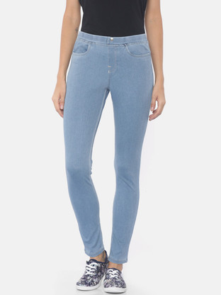Blue jeggings online clearance