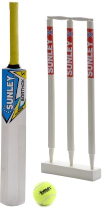 Sunley Wooden Cricket Kit für alle Altersgruppen Combo 1-Bat 1-Ball... 