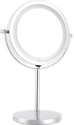 Double Sided Magnifying Makeup Mirror 5 10X 15X High Definition Magnified Makeup Mirror Multi-use Magnification Vanity Mirror with Handle Portable Transparent & Round 