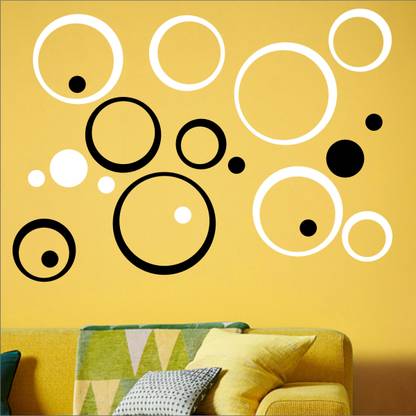 Look Decor Extra Large Look Decor 20 Black White Ring And Dots Pack Of 20 2acrylic