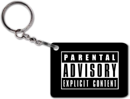 Parental Advisory Explicit Content Music Warning Detachable Key chain ID Lanyard 