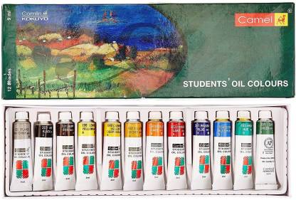 Camlin Student Oil Color Box - 9ml tubes, 12 Shades