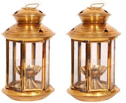 brass lantern diya